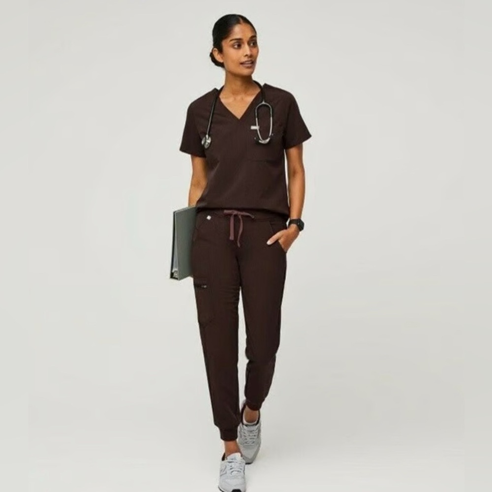 Figs Women's Espresso Zamora Jogger Scrub Pants XS Petite